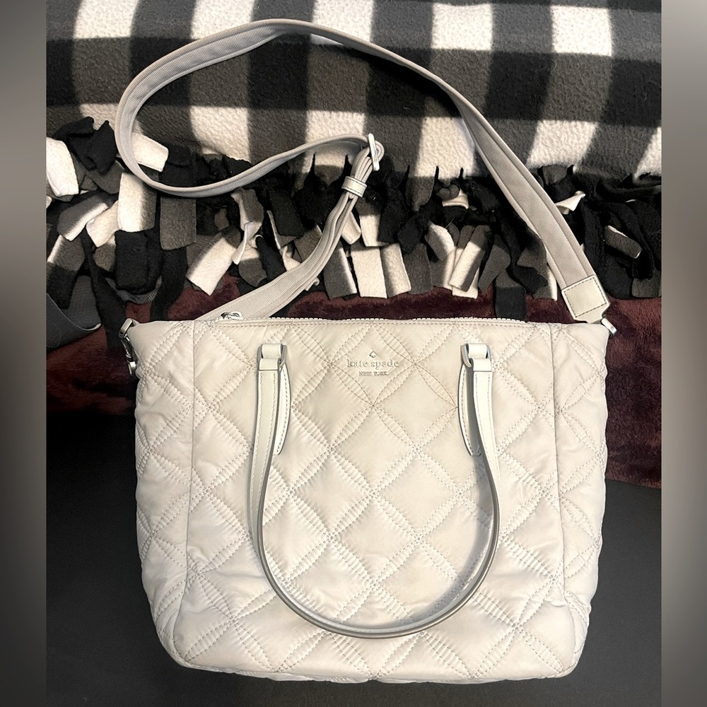 Kate Spade Quilted Gray Tote Bag Purse